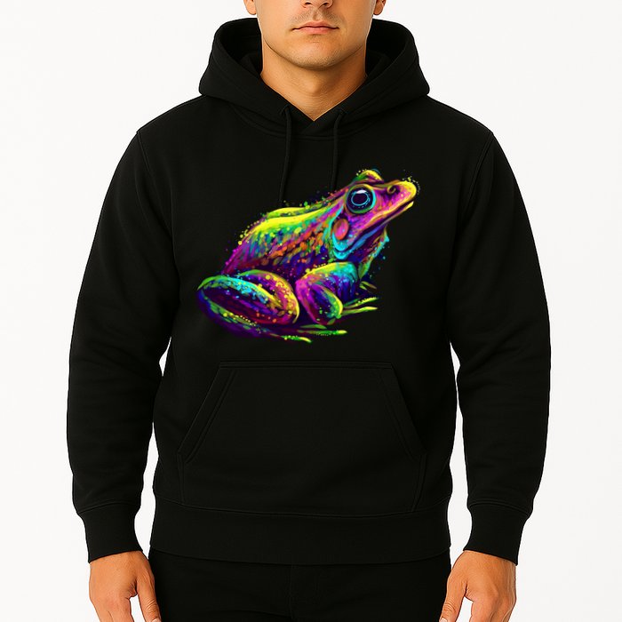 Realistic Colorful Frog Abstract Pose Hoodie