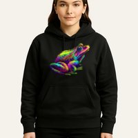 Realistic Colorful Frog Abstract Pose Hoodie