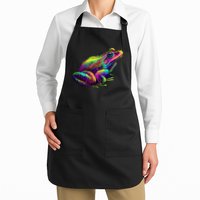 Realistic Colorful Frog Abstract Pose Apron