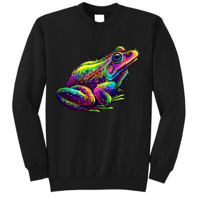 Realistic Colorful Frog Abstract Pose Sweatshirt