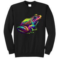 Realistic Colorful Frog Abstract Pose Sweatshirt