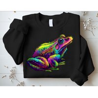 Realistic Colorful Frog Abstract Pose Sweatshirt