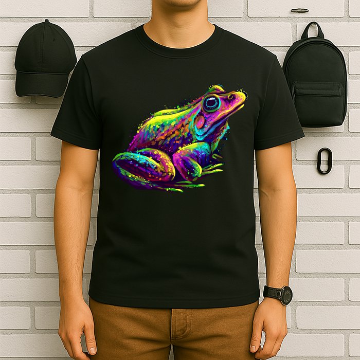 Realistic Colorful Frog Abstract Pose T-Shirt