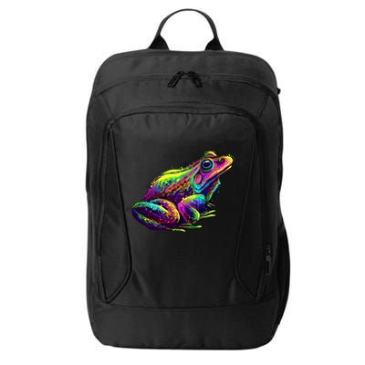 Realistic Colorful Frog Abstract Pose City Backpack