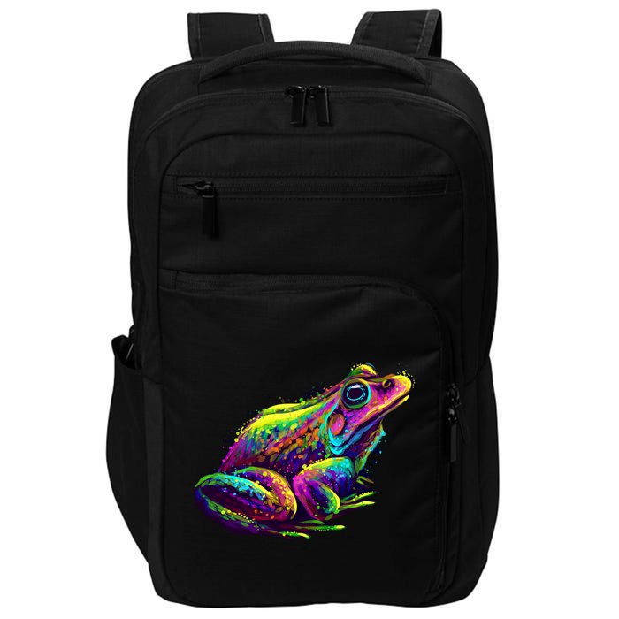 Realistic Colorful Frog Abstract Pose Impact Tech Backpack