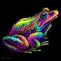 Realistic Colorful Frog Abstract Pose Daily Commute Backpack