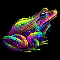 Realistic Colorful Frog Abstract Pose Button