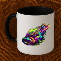 Realistic Colorful Frog Abstract Pose Mug