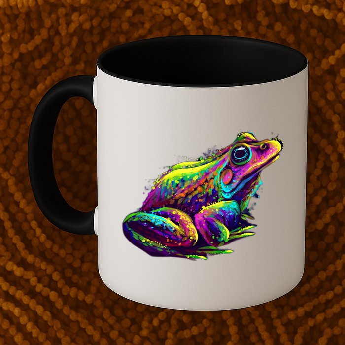 Realistic Colorful Frog Abstract Pose Mug
