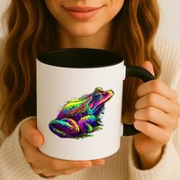 Realistic Colorful Frog Abstract Pose Mug