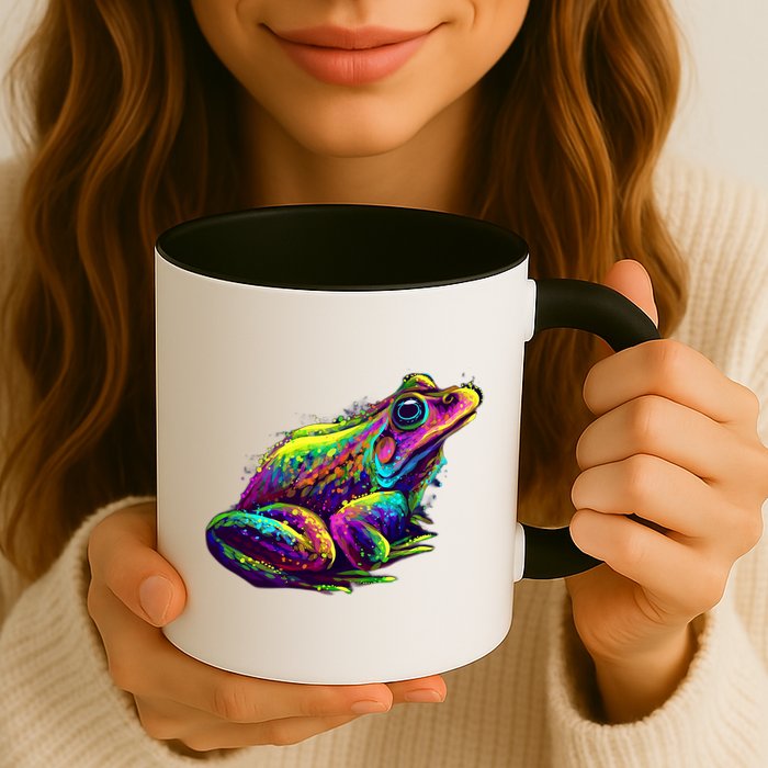 Realistic Colorful Frog Abstract Pose Mug