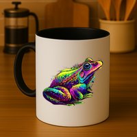 Realistic Colorful Frog Abstract Pose Mug