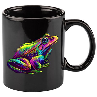 Realistic Colorful Frog Abstract Pose 11oz C Handle Ceramic Mug