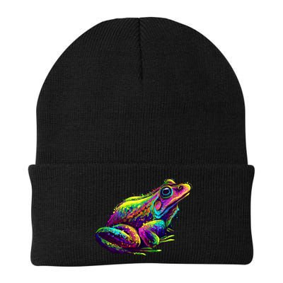 Realistic Colorful Frog Abstract Pose Beanie