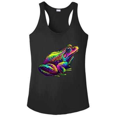 Realistic Colorful Frog Abstract Pose Ladies PosiCharge Competitor Racerback Tank