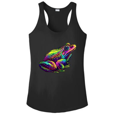 Realistic Colorful Frog Abstract Pose Ladies PosiCharge Competitor Racerback Tank