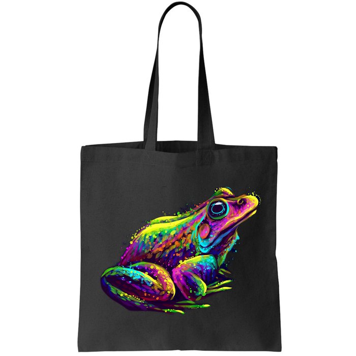 Realistic Colorful Frog Abstract Pose Bag