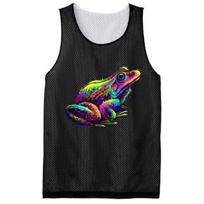 Realistic Colorful Frog Abstract Pose Mesh Reversible Basketball Jersey Tank