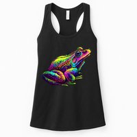 Realistic Colorful Frog Abstract Pose Womens Tank Top