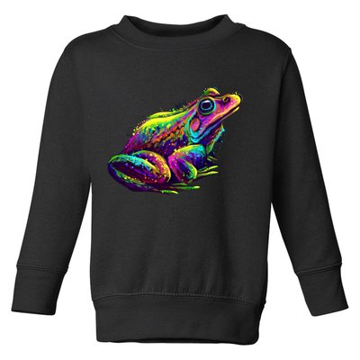 Realistic Colorful Frog Abstract Pose Toddler Sweatshirt