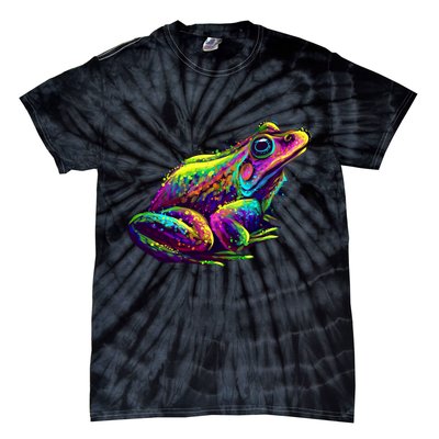 Realistic Colorful Frog Abstract Pose Tie-Dye T-Shirt