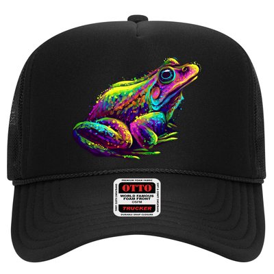 Realistic Colorful Frog Abstract Pose Trucker Hat