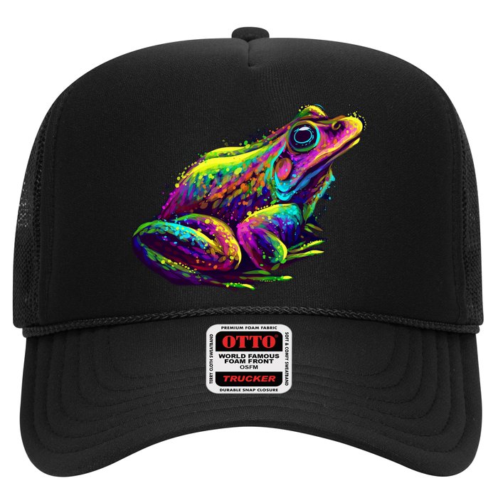 Realistic Colorful Frog Abstract Pose Trucker Hat
