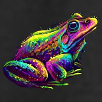Realistic Colorful Frog Abstract Pose Trucker Hat