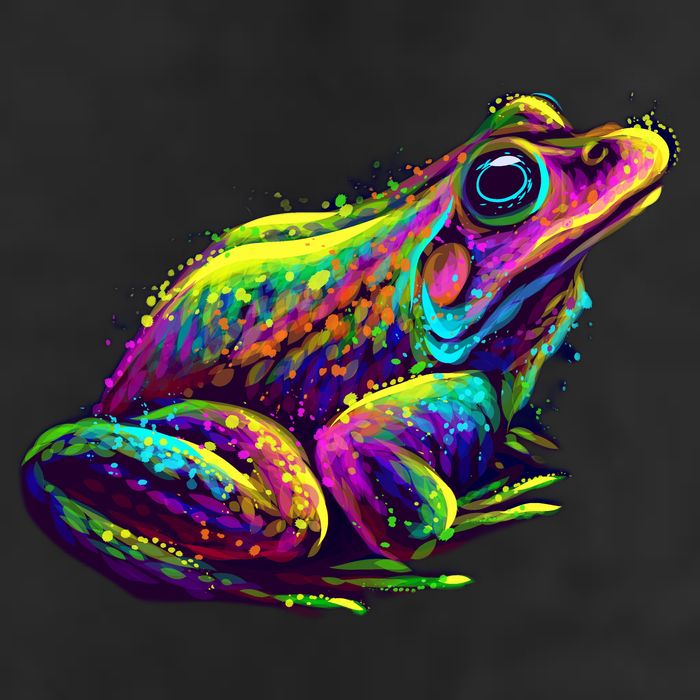 Realistic Colorful Frog Abstract Pose Trucker Hat