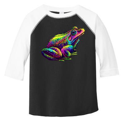 Realistic Colorful Frog Abstract Pose Toddler Fine Jersey T-Shirt