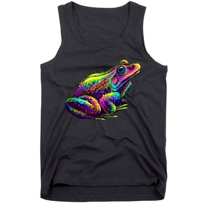 Realistic Colorful Frog Abstract Pose Tank Top