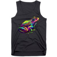 Realistic Colorful Frog Abstract Pose Tank Top