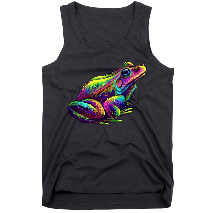 Realistic Colorful Frog Abstract Pose Tank Top