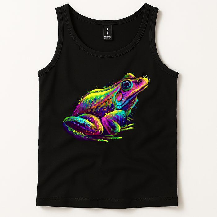 Realistic Colorful Frog Abstract Pose Tank Top