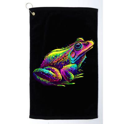 Realistic Colorful Frog Abstract Pose Golf Towel