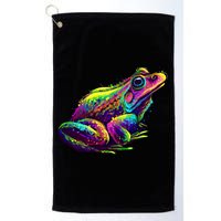 Realistic Colorful Frog Abstract Pose Golf Towel