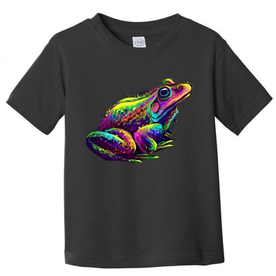 Realistic Colorful Frog Abstract Pose Toddler T-Shirt