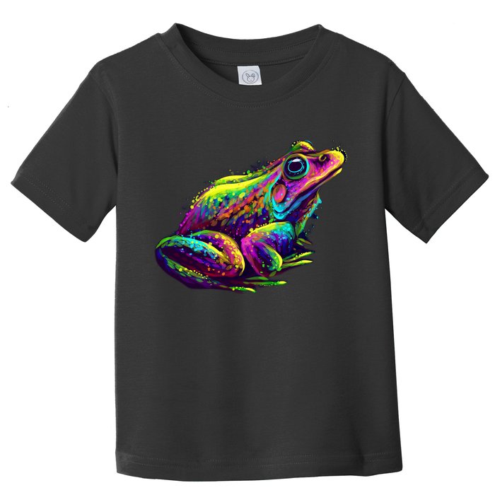 Realistic Colorful Frog Abstract Pose Toddler T-Shirt