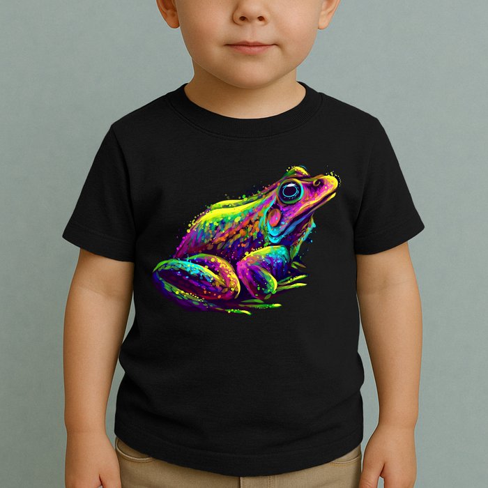 Realistic Colorful Frog Abstract Pose Toddler T-Shirt