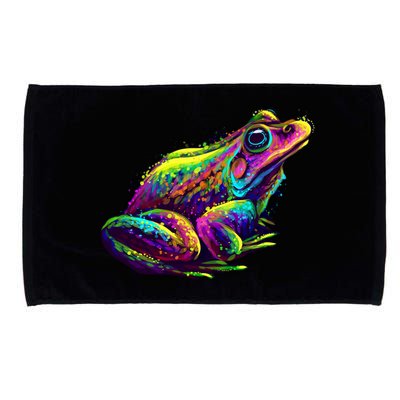 Realistic Colorful Frog Abstract Pose Microfiber Hand Towel