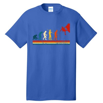 Rock Climbing Funny Evolution Of Man Rock Climber Gift Tall T-Shirt