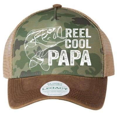 Reel Cool Fishing Gift Papa Grandpa Fisher Bass Gift Legacy Tie Dye Trucker Hat