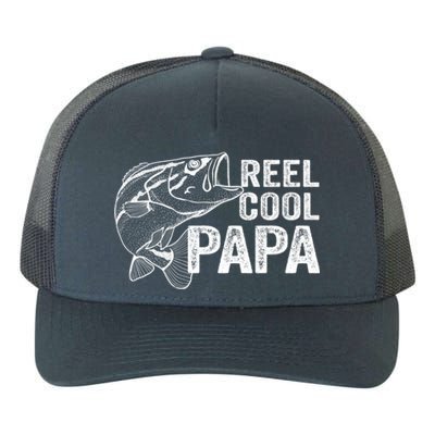 Reel Cool Fishing Gift Papa Grandpa Fisher Bass Gift Yupoong Adult 5-Panel Trucker Hat