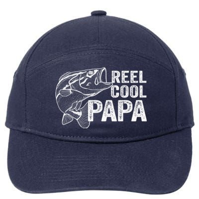 Reel Cool Fishing Gift Papa Grandpa Fisher Bass Gift 7-Panel Snapback Hat