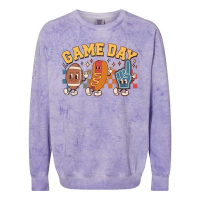 Retro Cartoon Football Game Day Colorblast Crewneck Sweatshirt