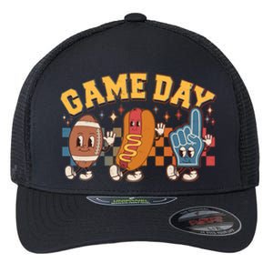 Retro Cartoon Football Game Day Flexfit Unipanel Trucker Cap