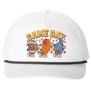 Retro Cartoon Football Game Day Snapback Five-Panel Rope Hat