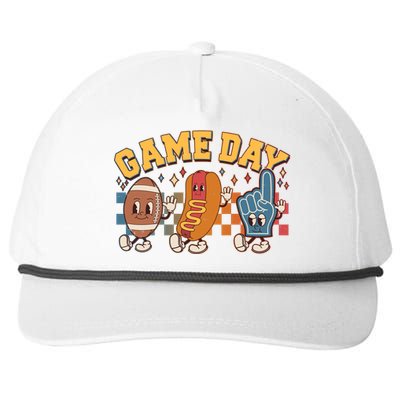 Retro Cartoon Football Game Day Snapback Five-Panel Rope Hat