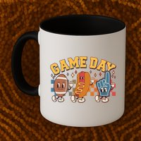 Retro Cartoon Football Game Day Mug