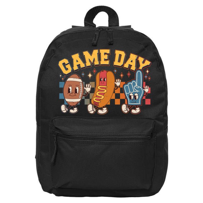 Retro Cartoon Football Game Day 16 in Basic Backpack